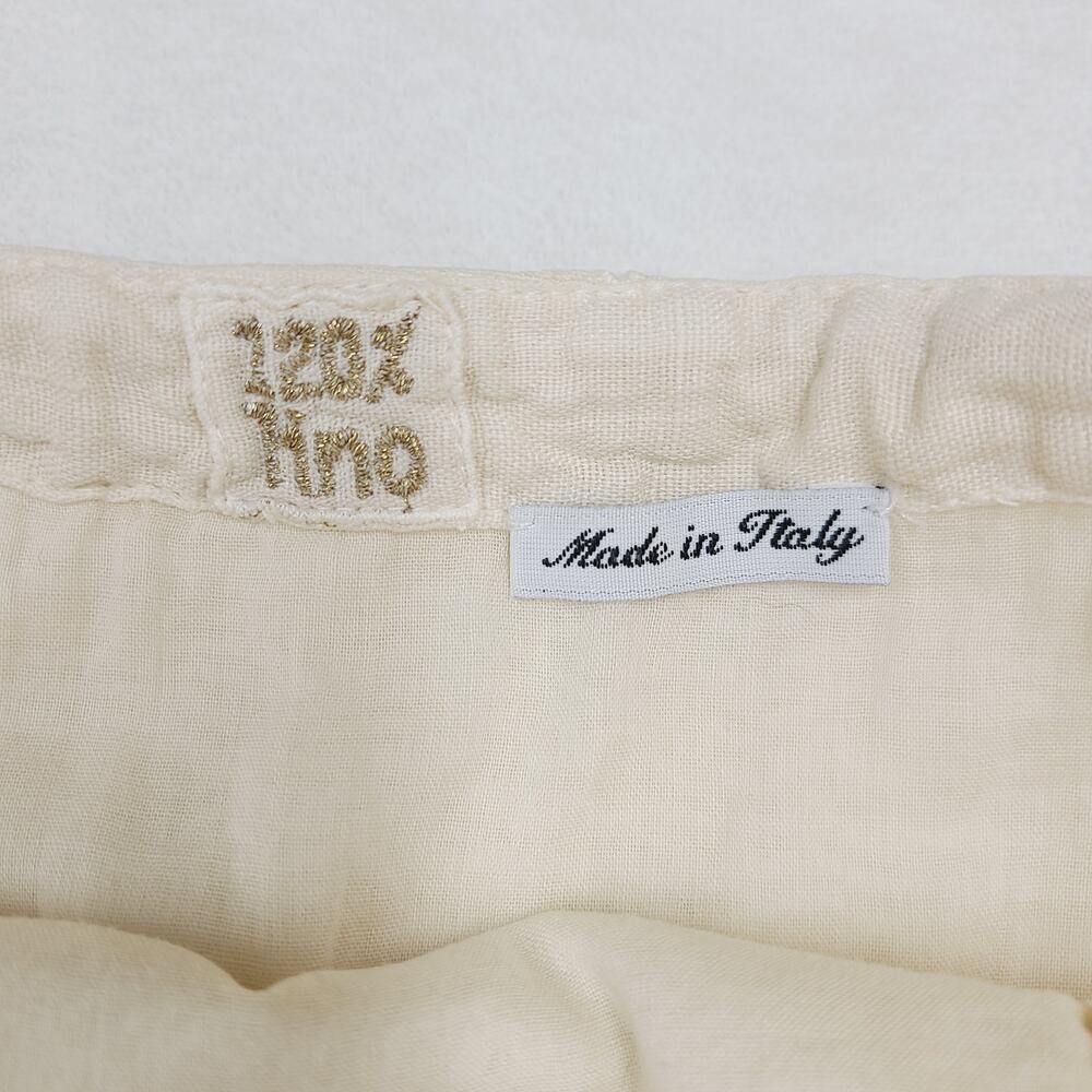 Vintage Eyelet Cotton Skirt Italy 42 Cream Lace Cottagecore Romantic Boho - Picture 4 of 16